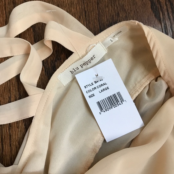 Pink ombré long sleeved shift dress w/ cross back - Picture 7 of 7